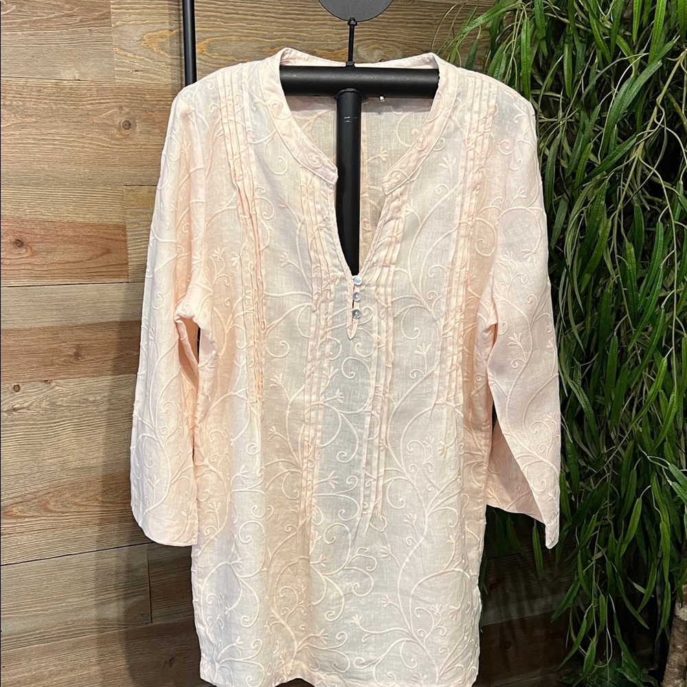 St. Tropez Light Pink Embroidered Tunic
